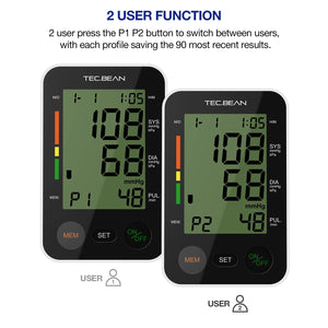 TEC.BEAN Automatic Upper-Arm Digital Blood Pressure Monitor - ValueLink Shop